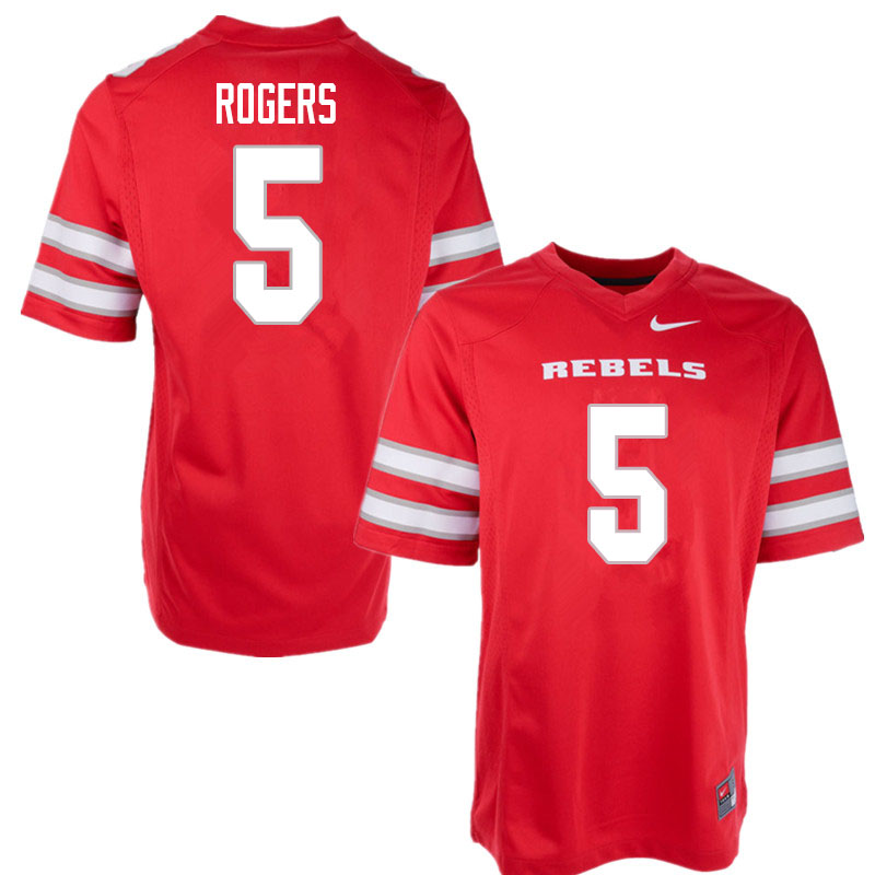 Men #5 Justin Rogers UNLV Rebels College Football Jerseys Sale-Red - Click Image to Close